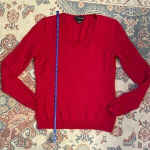 Cashmere Bloomingdale’s Red V-Neck Sweater